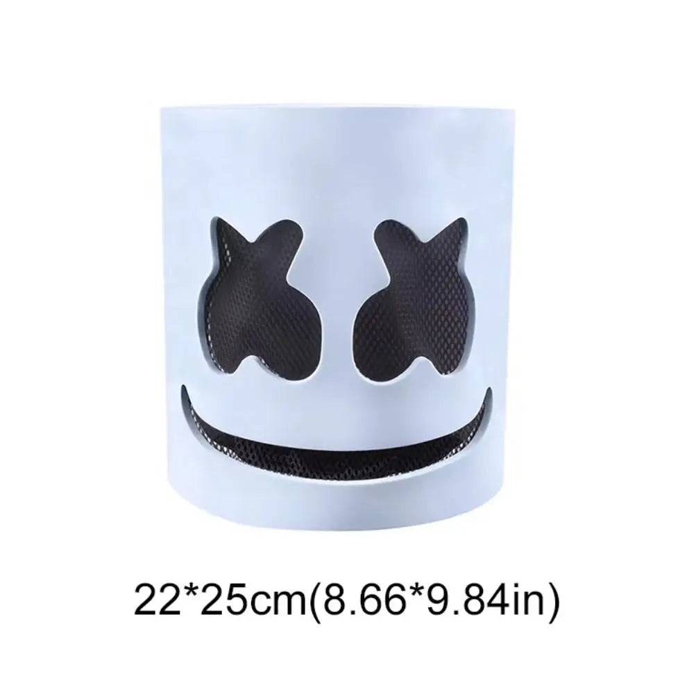 Cool LED Halloween Marshmallow Mask – Neon glowing cosplay DJ headgear for raves & festivals