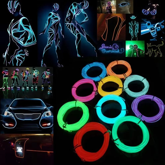 EL Wire LED Glow Cable – Neon Rave & Festival Light Decoration