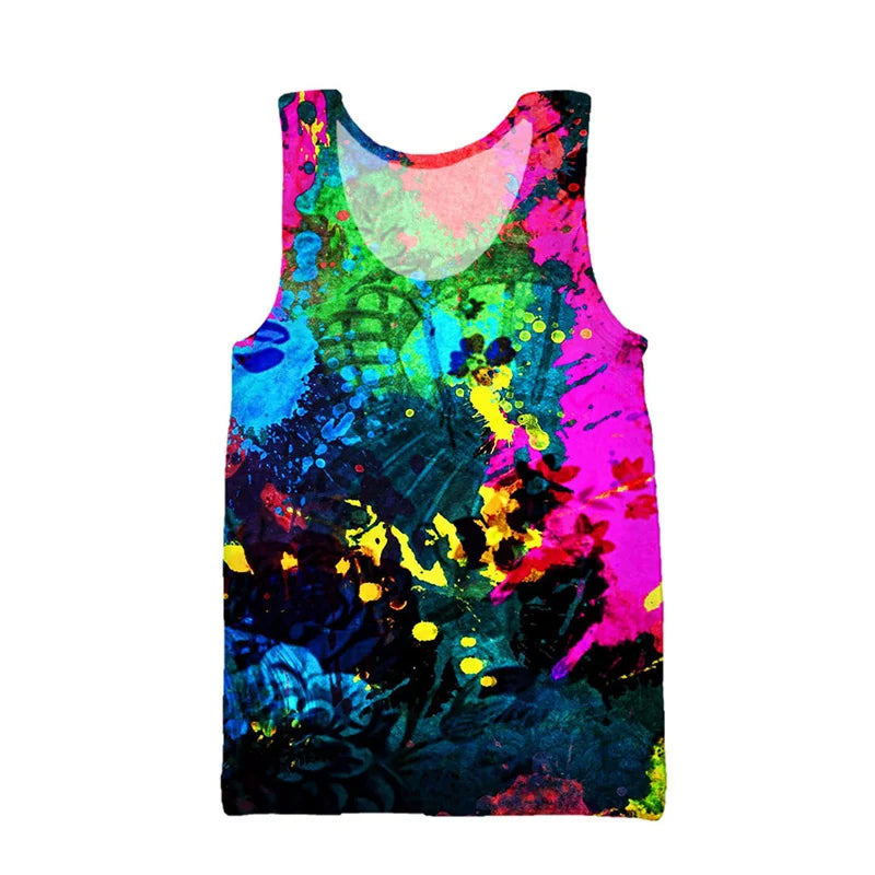 Colorful Psychedelic Tank Top – Trippy Festival Beachwear