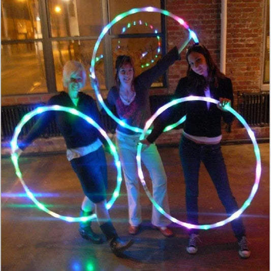 LED Festival Hoop – Removable glowing fitness circle for raves and parties
