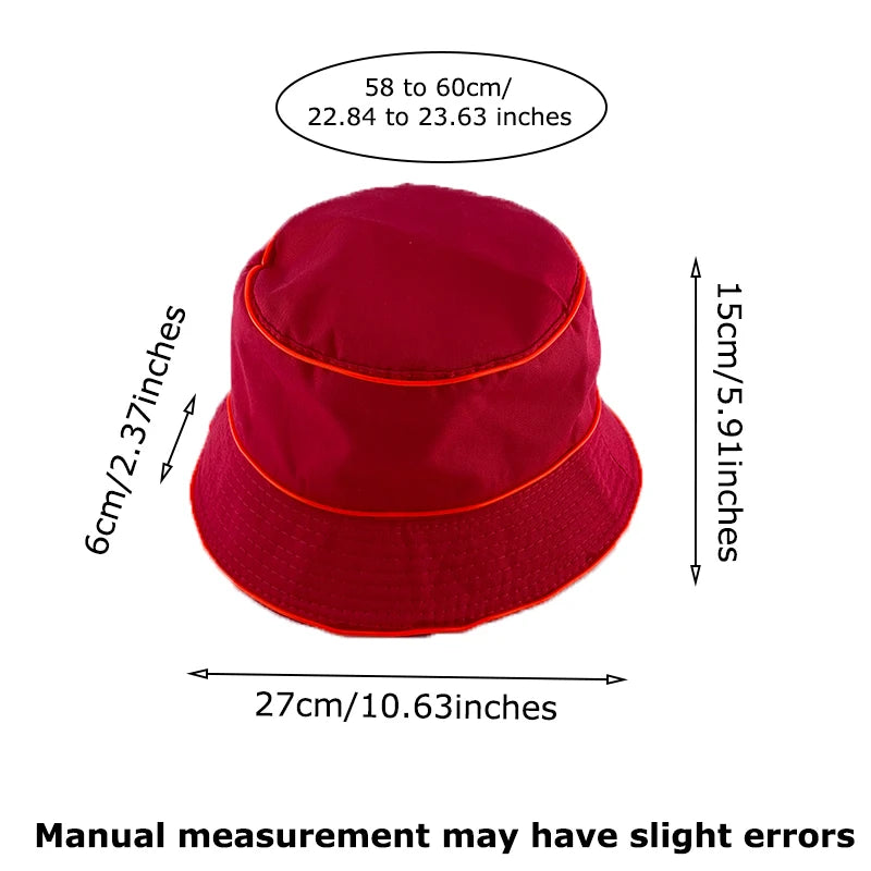 Solid Color Style Beach Cap Luminous Fisherman Hat EL Wire Bucket Hats Glow in the Dark for Club Rave Party Wedding Props