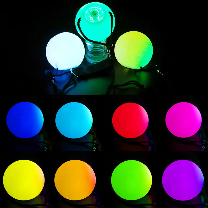 Belly Dance RGB LED POI Balls – Color-changing flow props for raves & festivals