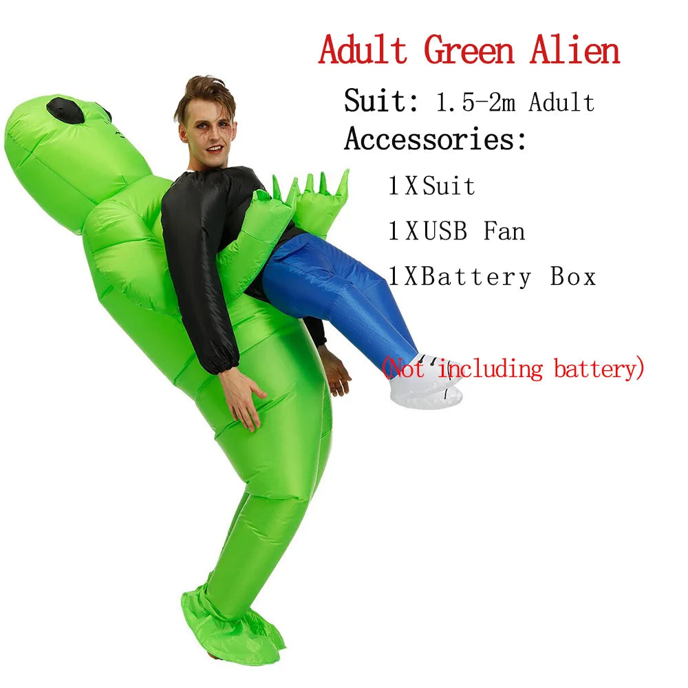 Inflatable Alien Costume – Funny Green Monster Rave & Festival Outfit