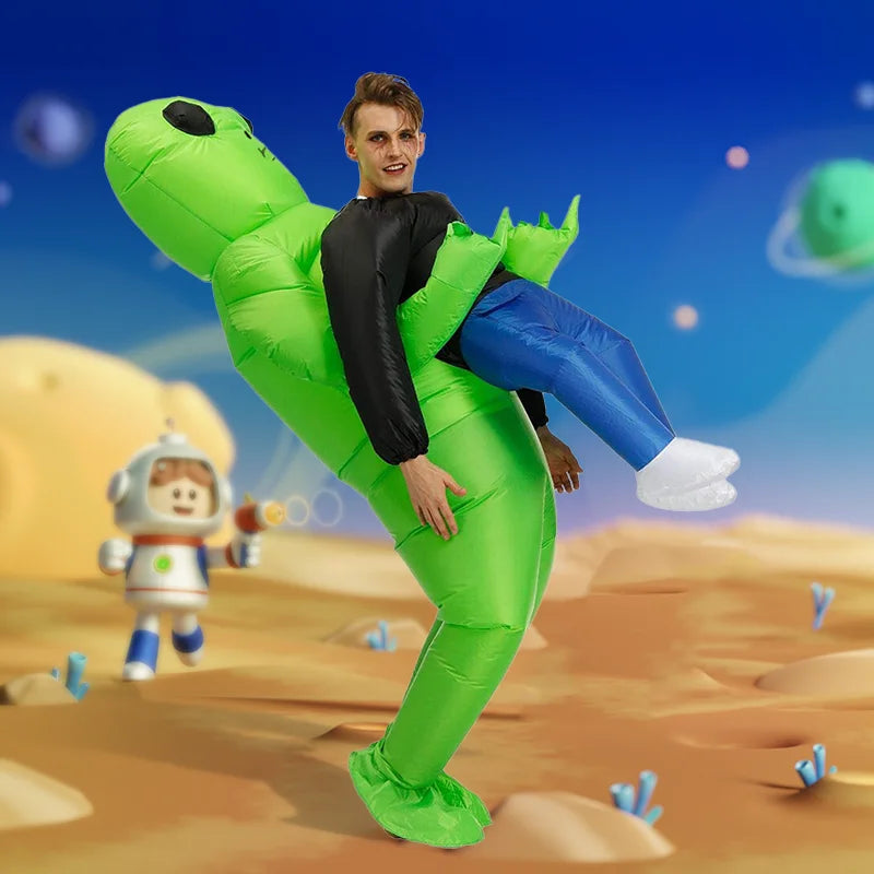 Inflatable Alien Costume – Funny Green Monster Rave & Festival Outfit