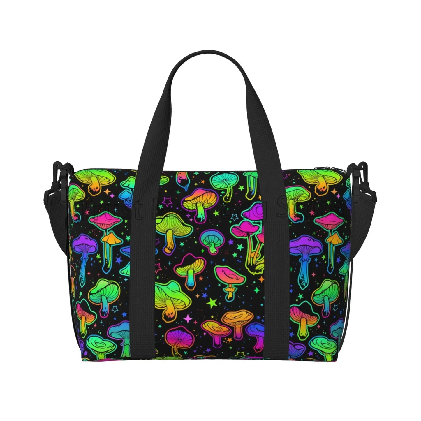 Trippy Magic Mushrooms Rave & Festival Travel Bag – Shoulder & Crossbody Weekender