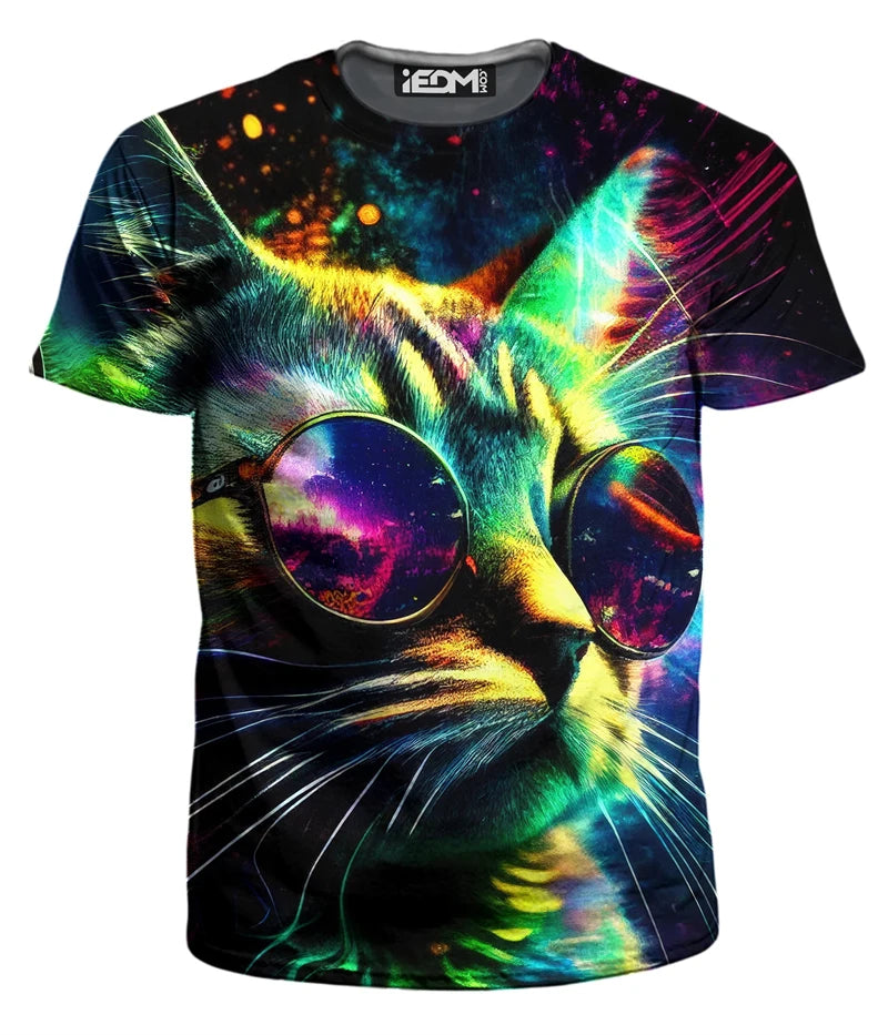 Psychedelic 3D Print T-Shirt – Oversized Trippy Festival Top for Men