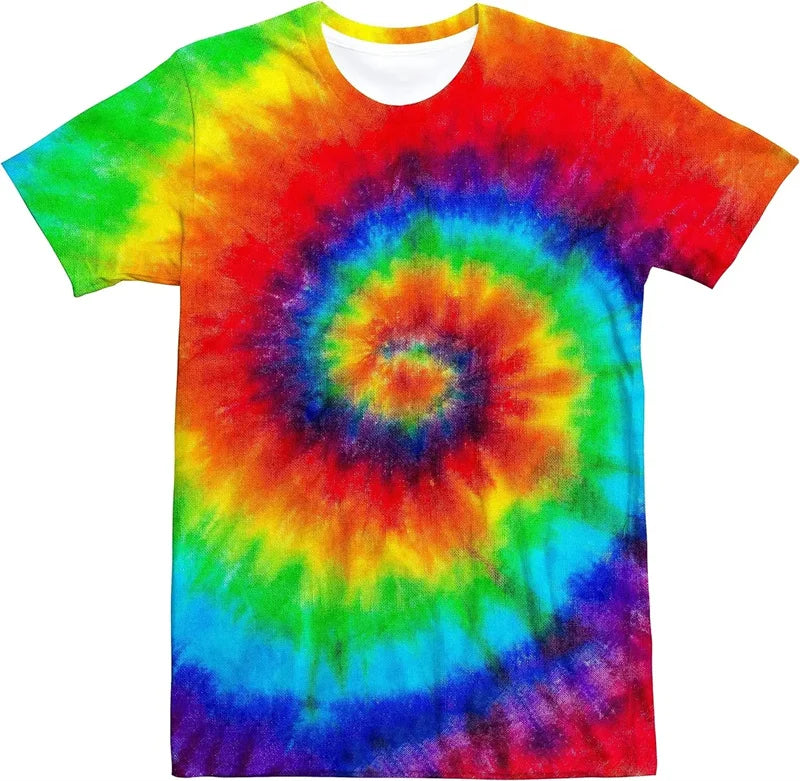 Retro Neon Psychedelic T-Shirt – Trippy Tie-Dye Gradient Festival Top