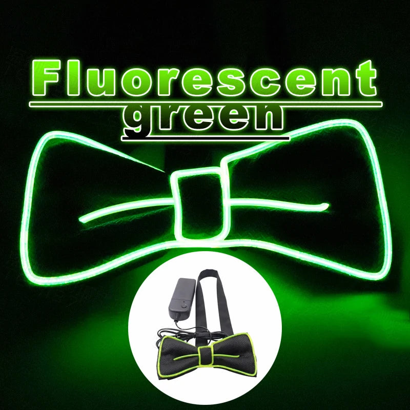 LED Suspenders & Bow Tie Set – Glowing Festival Party Accessories