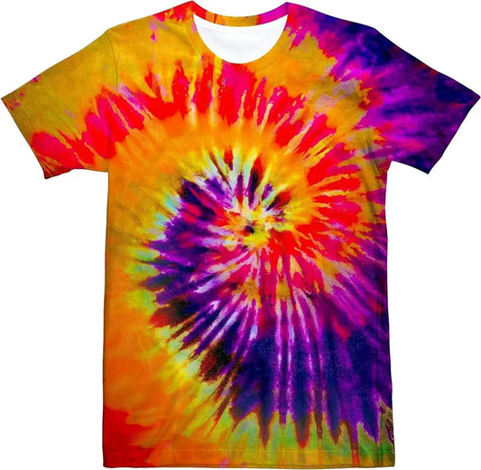 Retro Neon Psychedelic T-Shirt – Trippy Tie-Dye Gradient Festival Top