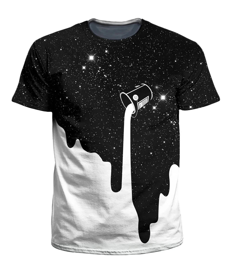 Psychedelic 3D Print T-Shirt – Oversized Trippy Festival Top for Men