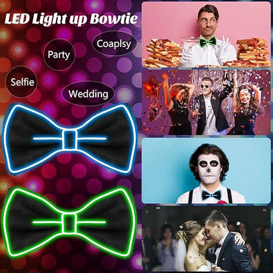LED Suspenders & Bow Tie Set – Glowing Festival Party Accessories