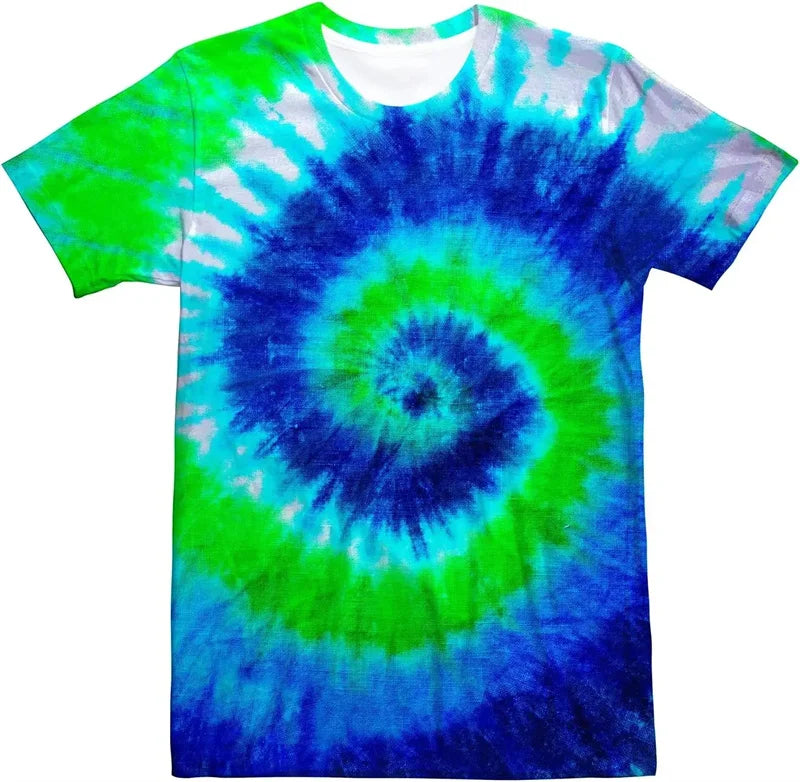 Retro Neon Psychedelic T-Shirt – Trippy Tie-Dye Gradient Festival Top