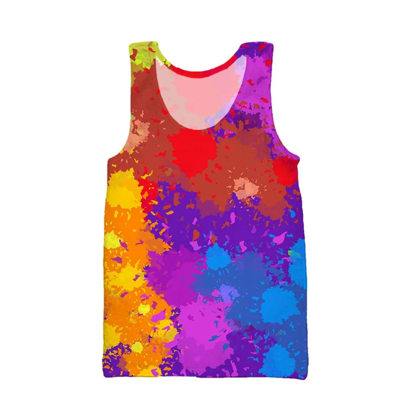 Colorful Psychedelic Tank Top – Trippy Festival Beachwear