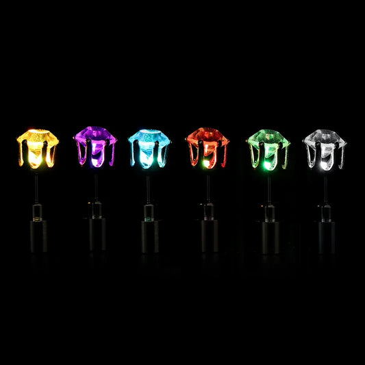 LED Crystal Glow Earrings – Light Up Stainless Steel Rave Jewelry