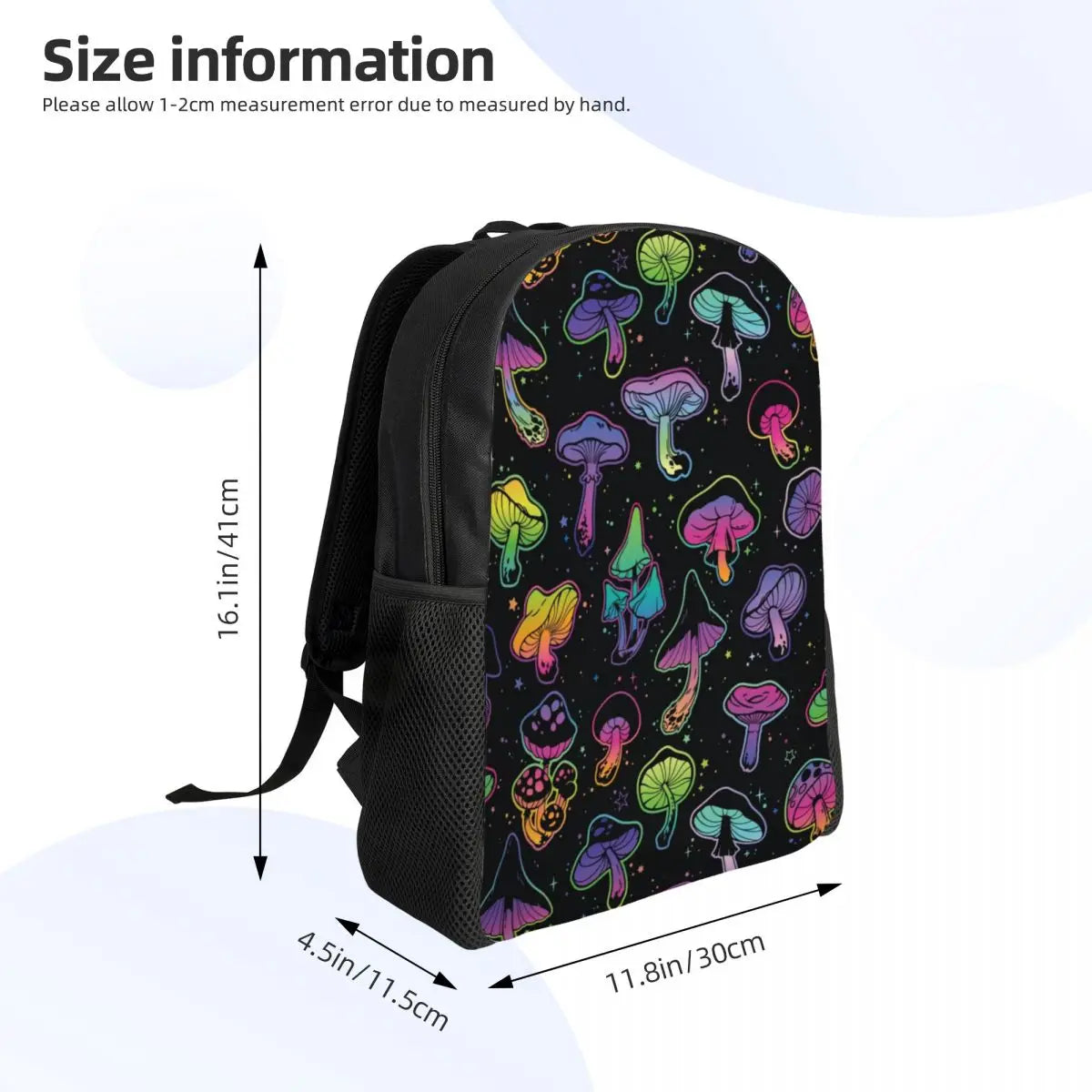 Magic Mushroom Rave & Festival Backpack – Psychedelic Lightweight Daypack for Men & Women