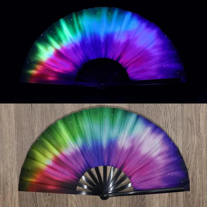 UV Fluorescent Folding Fan – Festival Dance Party Accessory
