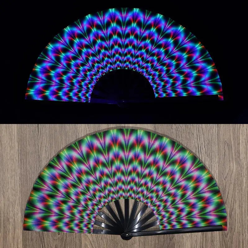 UV Fluorescent Folding Fan – Festival Dance Party Accessory