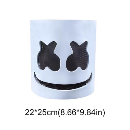 Cool LED Halloween Marshmallow Mask – Neon glowing cosplay DJ headgear for raves & festivals