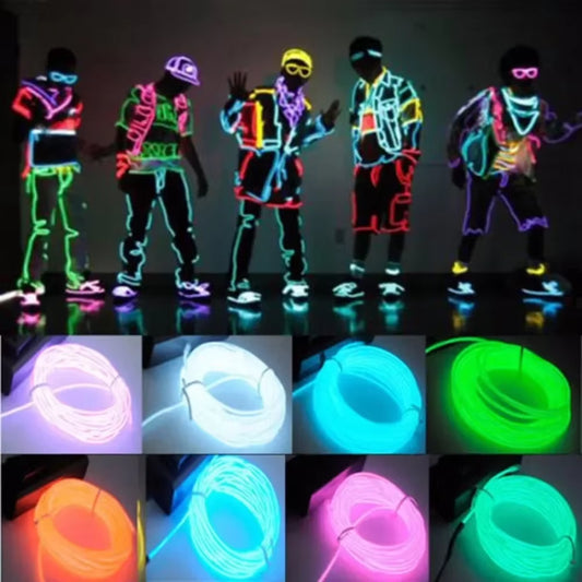 EL Wire LED Glow Cable – Neon Rave & Festival Light Decoration