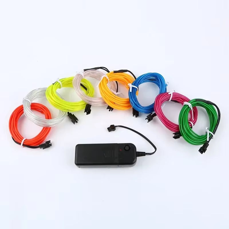 EL Wire LED Glow Cable – Neon Rave & Festival Light Decoration