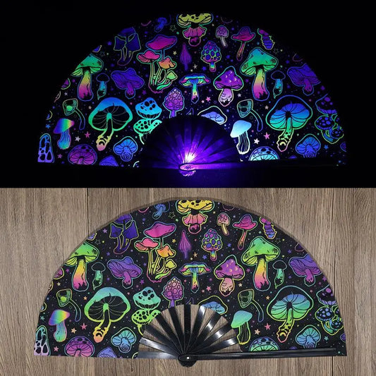 UV Fluorescent Folding Fan – Festival Dance Party Accessory