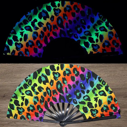 UV Fluorescent Folding Fan – Festival Dance Party Accessory