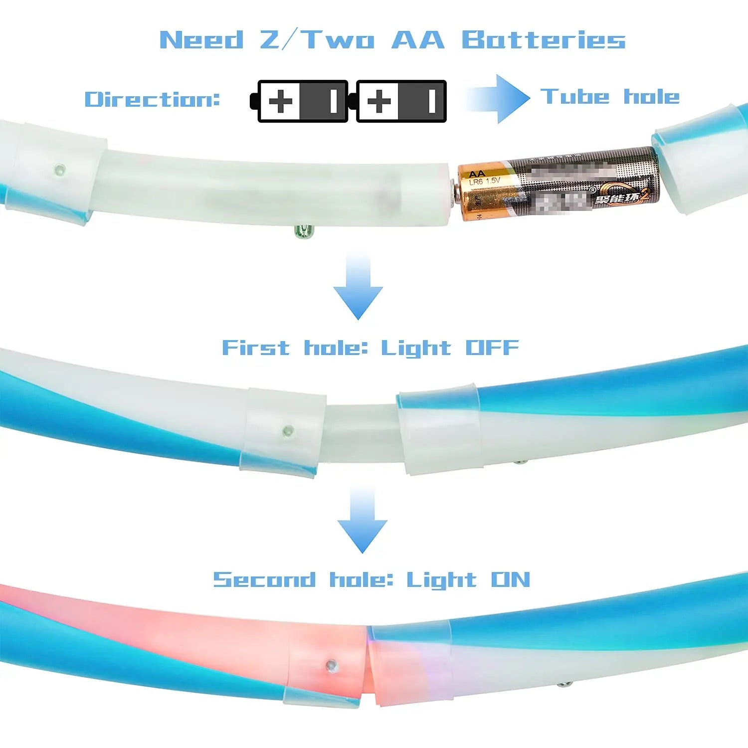 LED Festival Hoop – Removable glowing fitness circle for raves and parties
