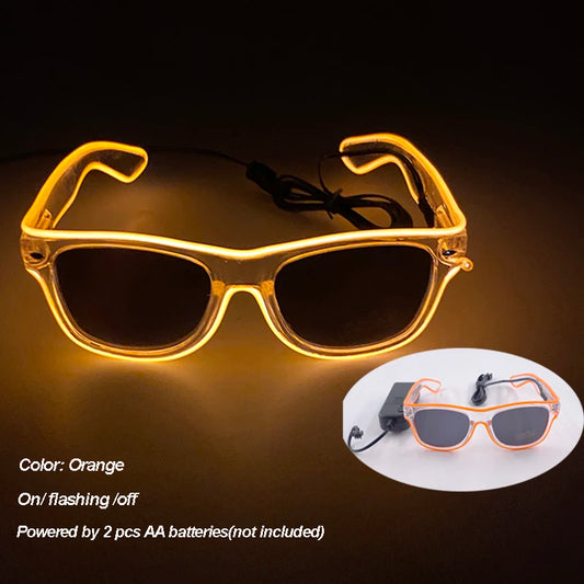 Orange LED Rave Glasses – Colorful Glowing Neon Party Shades