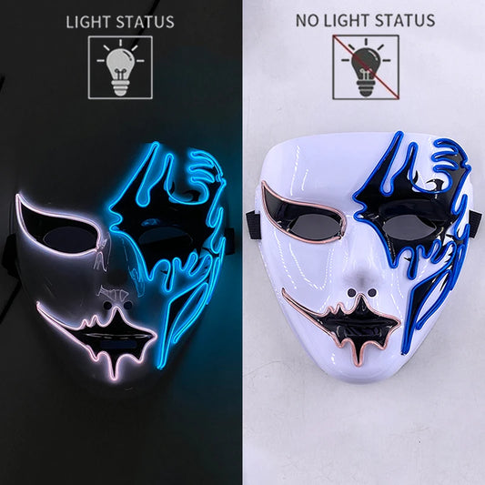 Masquerade LED Rave & Festival Mask – Luminous Glow-in-the-Dark EL Wire Mask