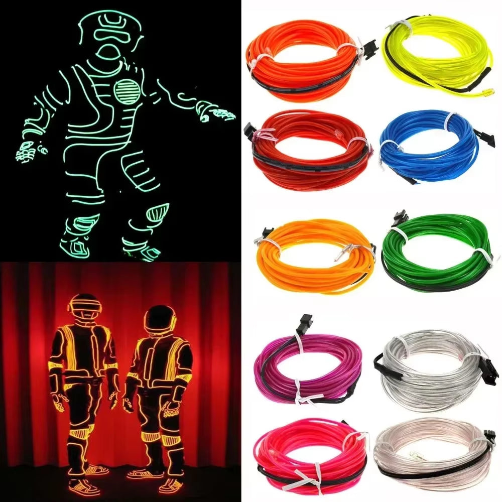 EL Wire LED Glow Cable – Neon Rave & Festival Light Decoration