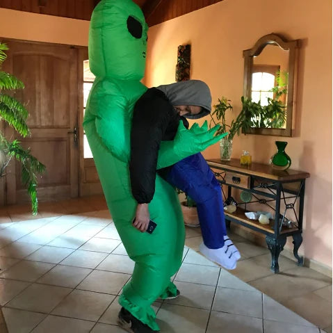 Inflatable Alien Costume – Funny Green Monster Rave & Festival Outfit