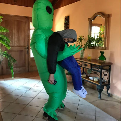 Inflatable Alien Costume – Funny Green Monster Rave & Festival Outfit