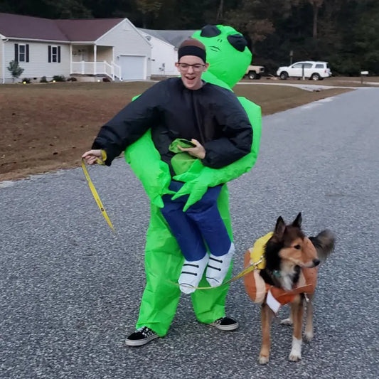 Inflatable Alien Costume – Funny Green Monster Rave & Festival Outfit