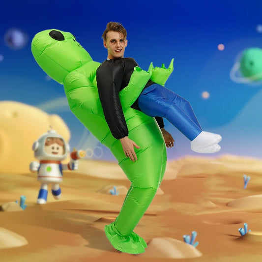 Inflatable Alien Costume – Funny Green Monster Rave & Festival Outfit