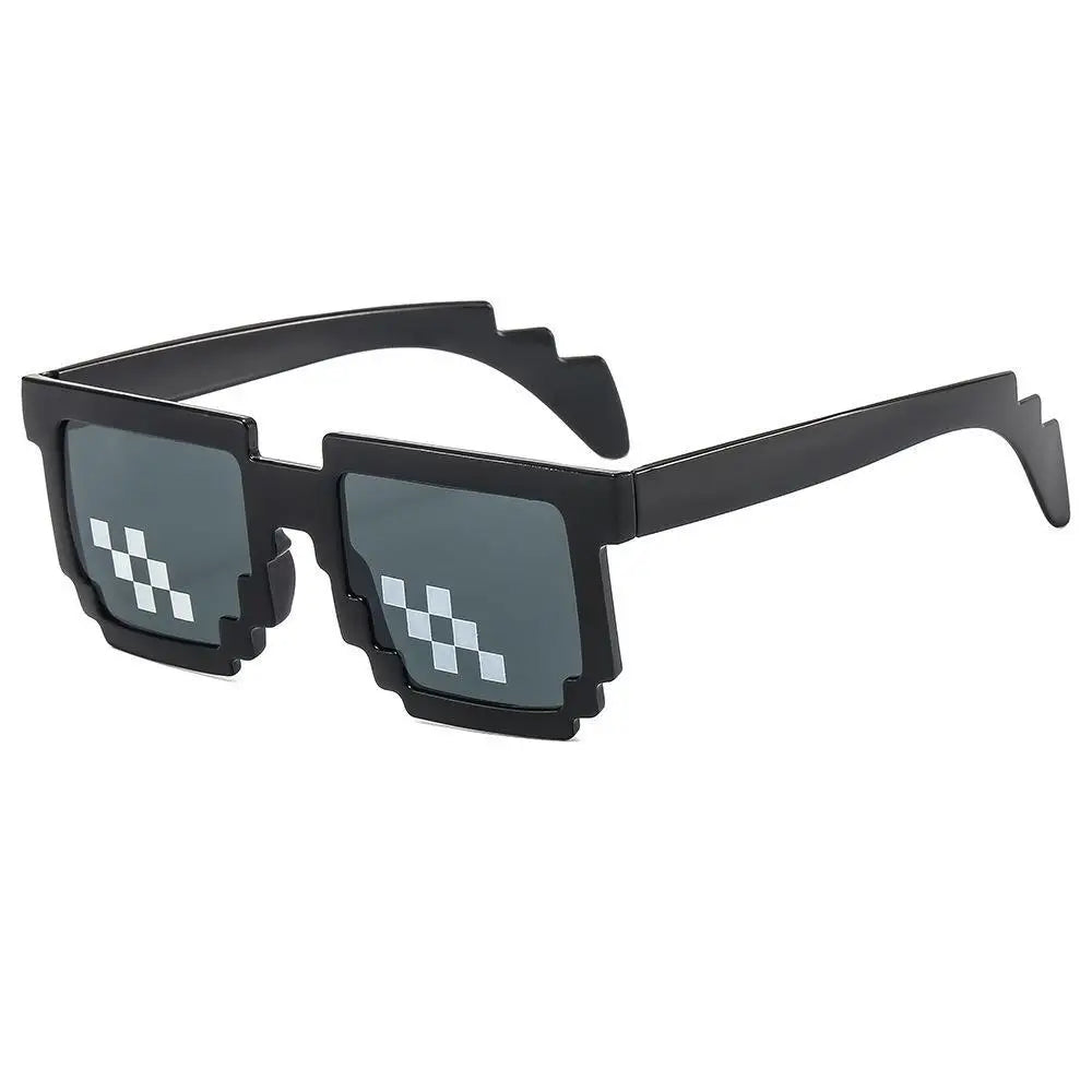 Retro Pixel Festival Sunglasses – 8-Bit Style Rave Glasses for Parties & Festivals