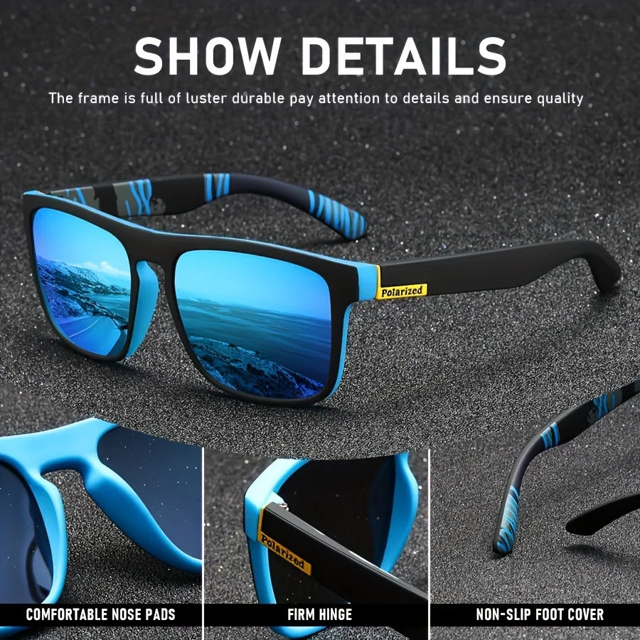 Vintage Square Polarized Rave Sunglasses – Stylish UV400 Eyewear for Festivals & Outdoor Events