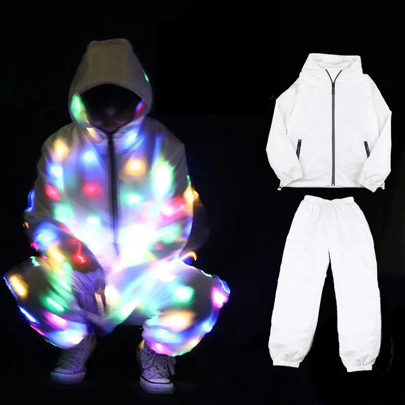 LED Light Up Jacket – Luminous Rave & Festival Performance Costume