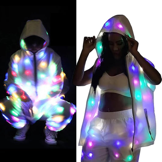 LED Light Up Jacket – Luminous Rave & Festival Performance Costume