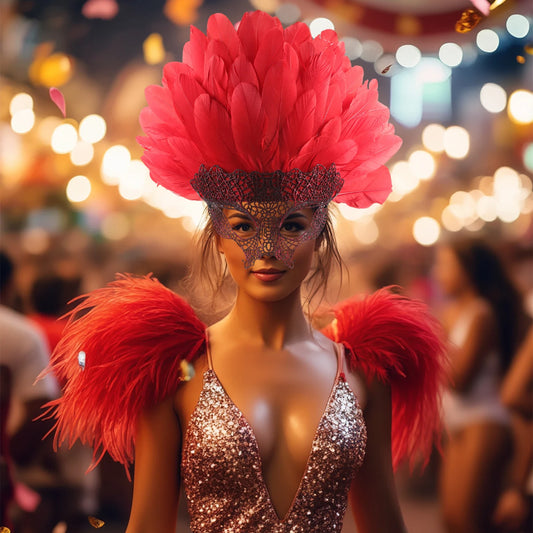 Colorful Feather Mask – Carnival/Halloween Cosplay Party Headpiece