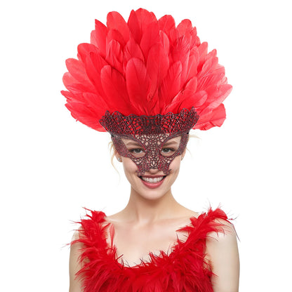 Colorful Feather Mask – Carnival/Halloween Cosplay Party Headpiece