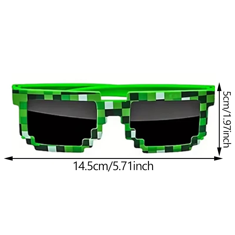 Retro Pixel Festival Sunglasses – 8-Bit Style Rave Glasses for Parties & Festivals