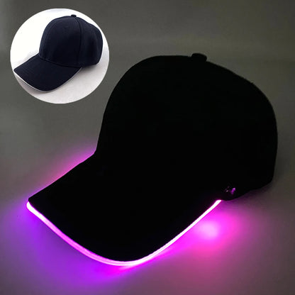 Adult LED Optical Fiber Baseball Cap – Glowing Party Hat for Raves & Festivals