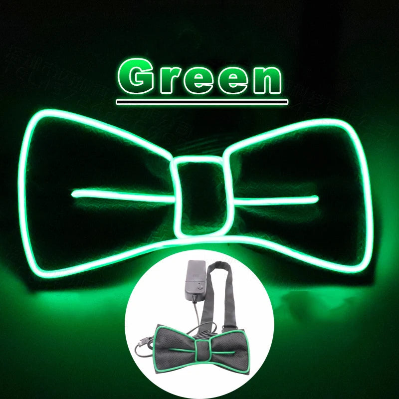 LED Suspenders & Bow Tie Set – Glowing Festival Party Accessories