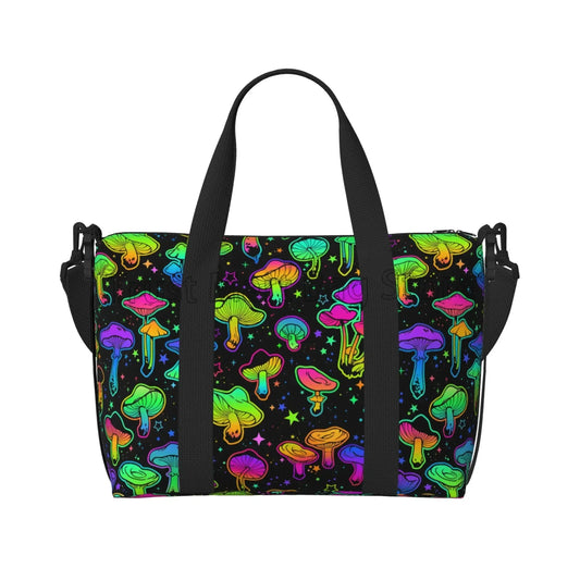 Trippy Magic Mushrooms Rave & Festival Travel Bag –  Shoulder & Crossbody Weekender
