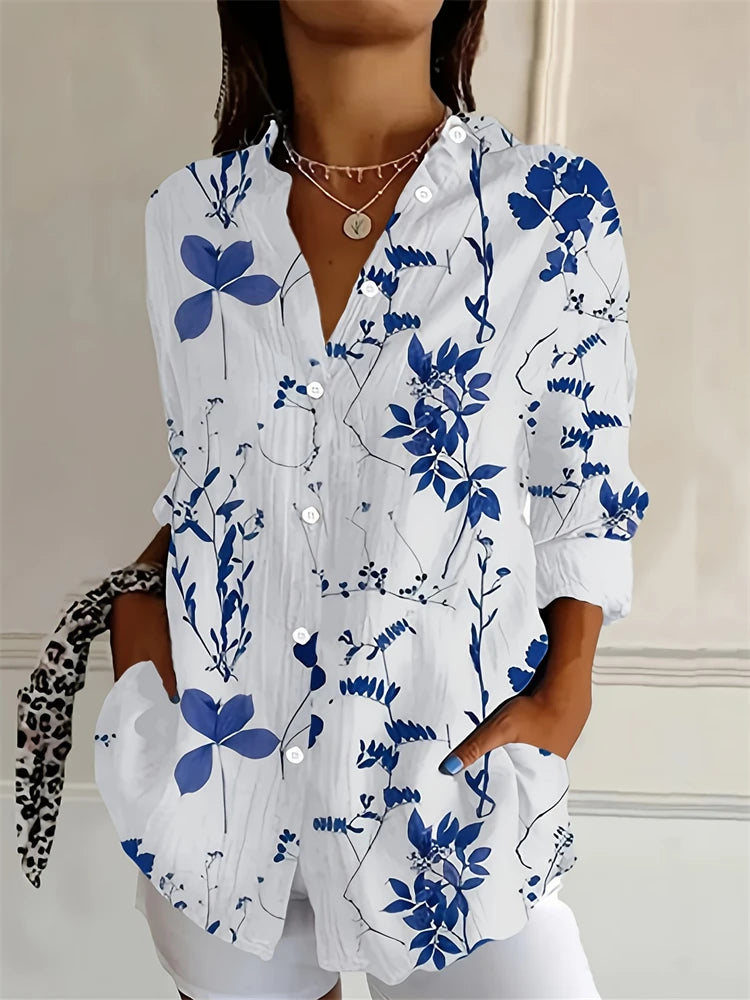 Tie-Dye Button Up Festival Shirt – Textured Lapel Blouse for Women