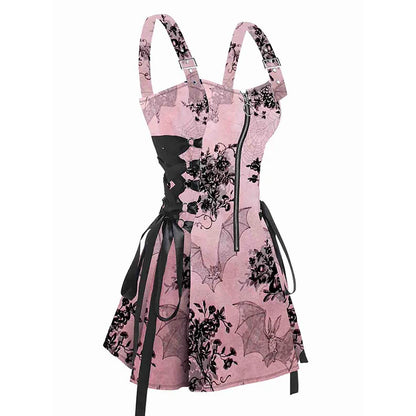 Psychedelic Festival Mini Dress – Lace-Up Festival Zipper Dress for Women