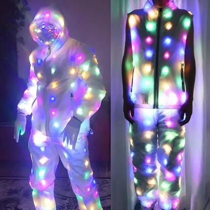 LED Light Up Jacket – Luminous Rave & Festival Performance Costume