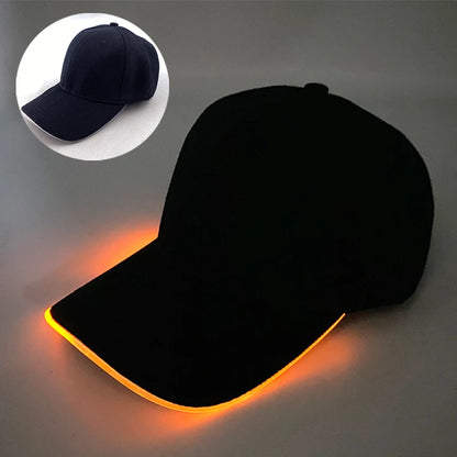 Adult LED Optical Fiber Baseball Cap – Glowing Party Hat for Raves & Festivals