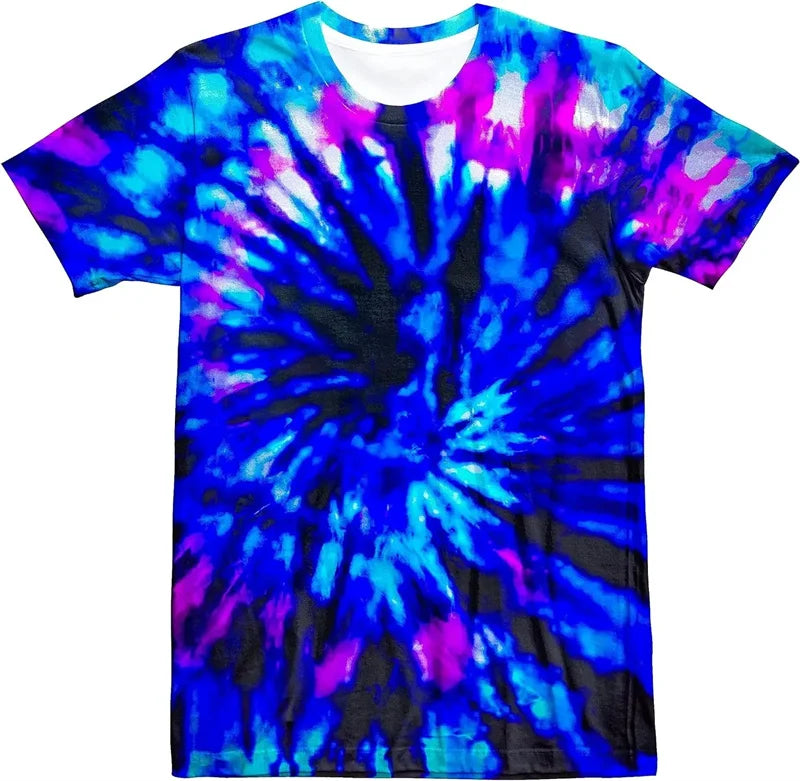 Retro Neon Psychedelic T-Shirt – Trippy Tie-Dye Gradient Festival Top