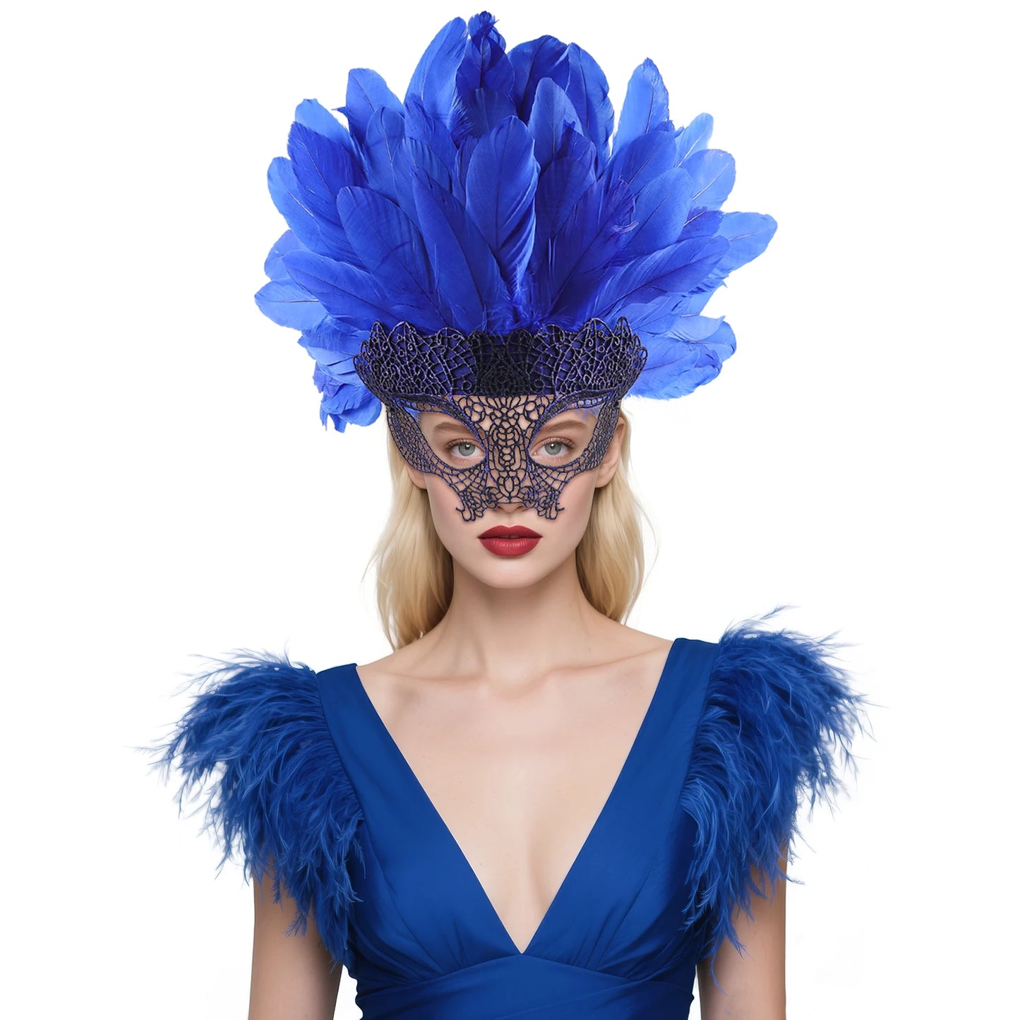Colorful Feather Mask – Carnival/Halloween Cosplay Party Headpiece